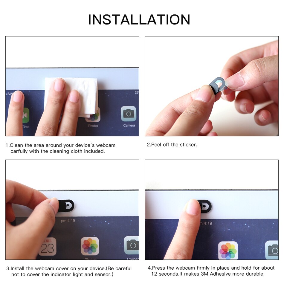 Webcam Privacy Cover — 6-Pack Magnetic Slider