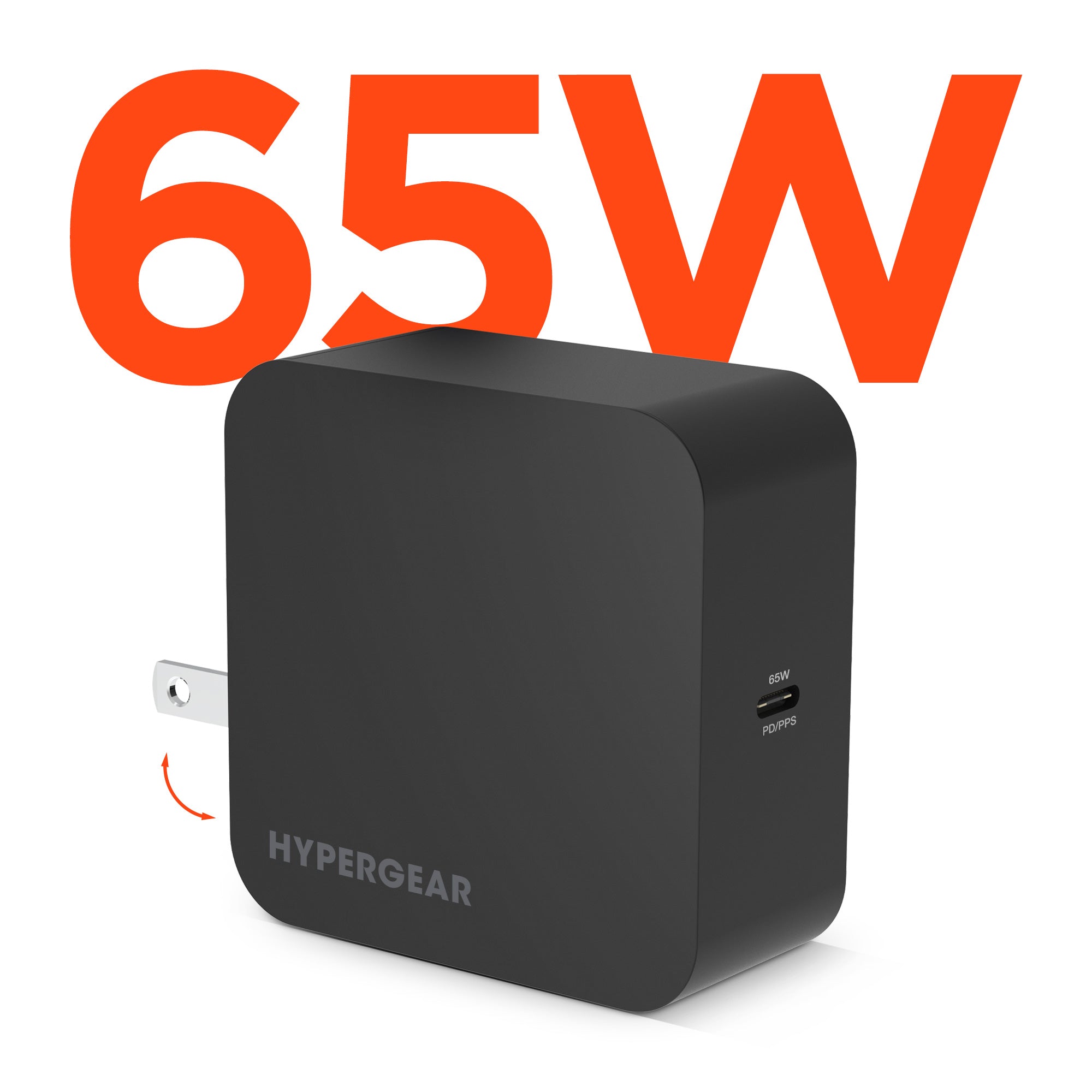 HyperGear SpeedBoost 65W USB-C PD PPS GaN Laptop Charger