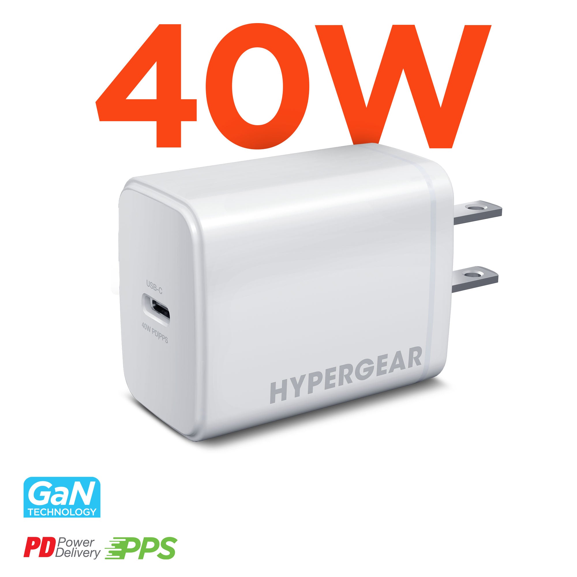 HyperGear SpeedBoost 40W USB-C GaN Wall Charger