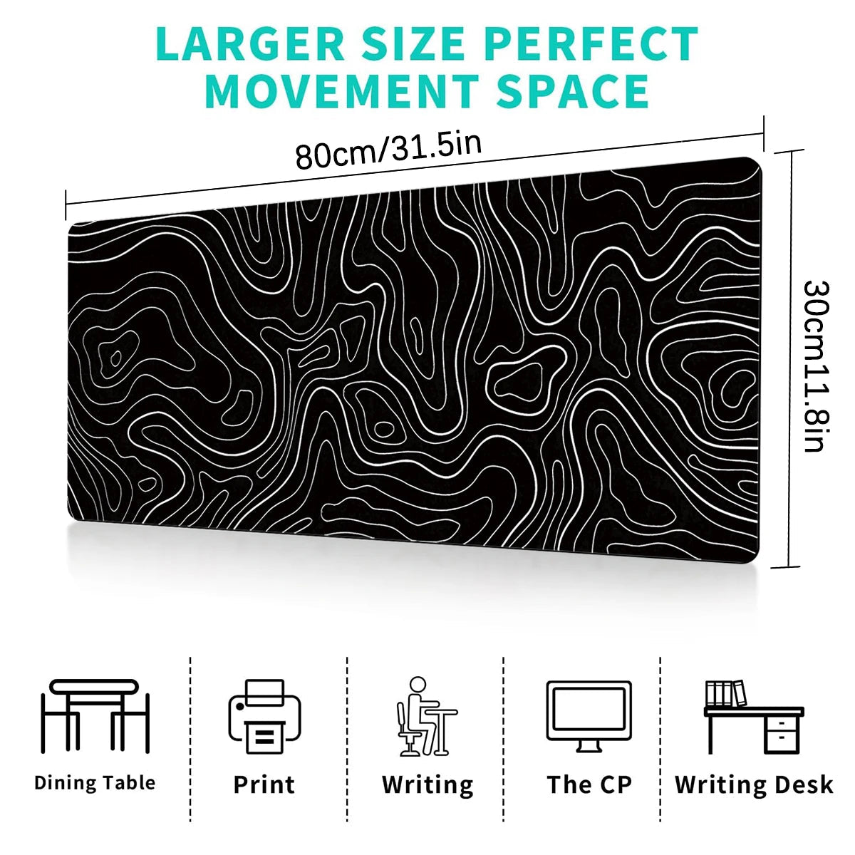 Topographic Desk Mat — 31.5" x 11.8"