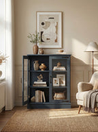 Modern Glass Door Cabinet – 3 Styles | Adjustable Shelves | Compact Storage Cupboard