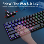 61-Key Bluetooth Wireless Keyboard with RGB Backlight