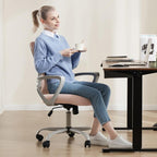 【Deal】Sweetfurniture Office Chair, Desk Chair, Ergonomic Home Office Desk Chairs, Computer Chair with Comfortable Armrests, Mid-Back Task