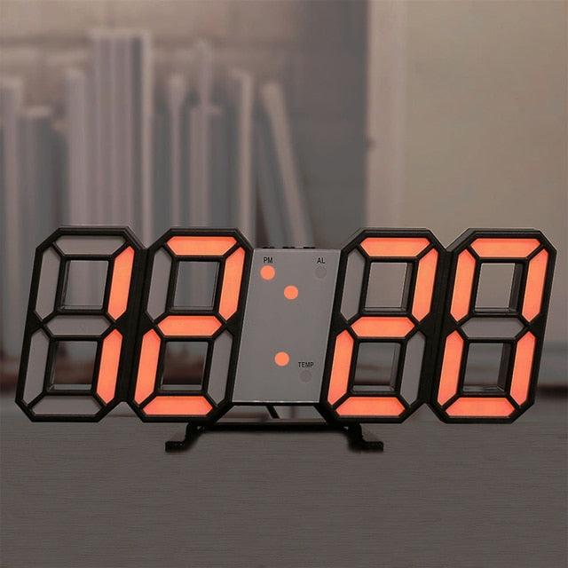 3D LED Digital Wall Clock with Nightlight Display