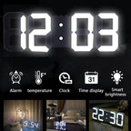 3D LED Digital Wall Clock with Nightlight Display