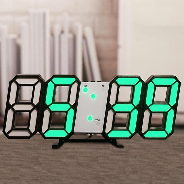 3D LED Digital Wall Clock with Nightlight Display