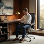COLAMY High Back Executive Office Chair, PU Leather Computer Desk Chair with Extra Thick Padded Seat Cushion, Quiet Rubber Rolling Casters and Adjustable Tilt Tension for Home Workspace,Brown