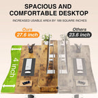 Brown 47.2 Inch Standing Desk Monitor Riser Drawers