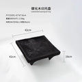 Modern Wabi-Sabi Low Tea Table – Black Desktop Coffee Table & Dry Tea Tray