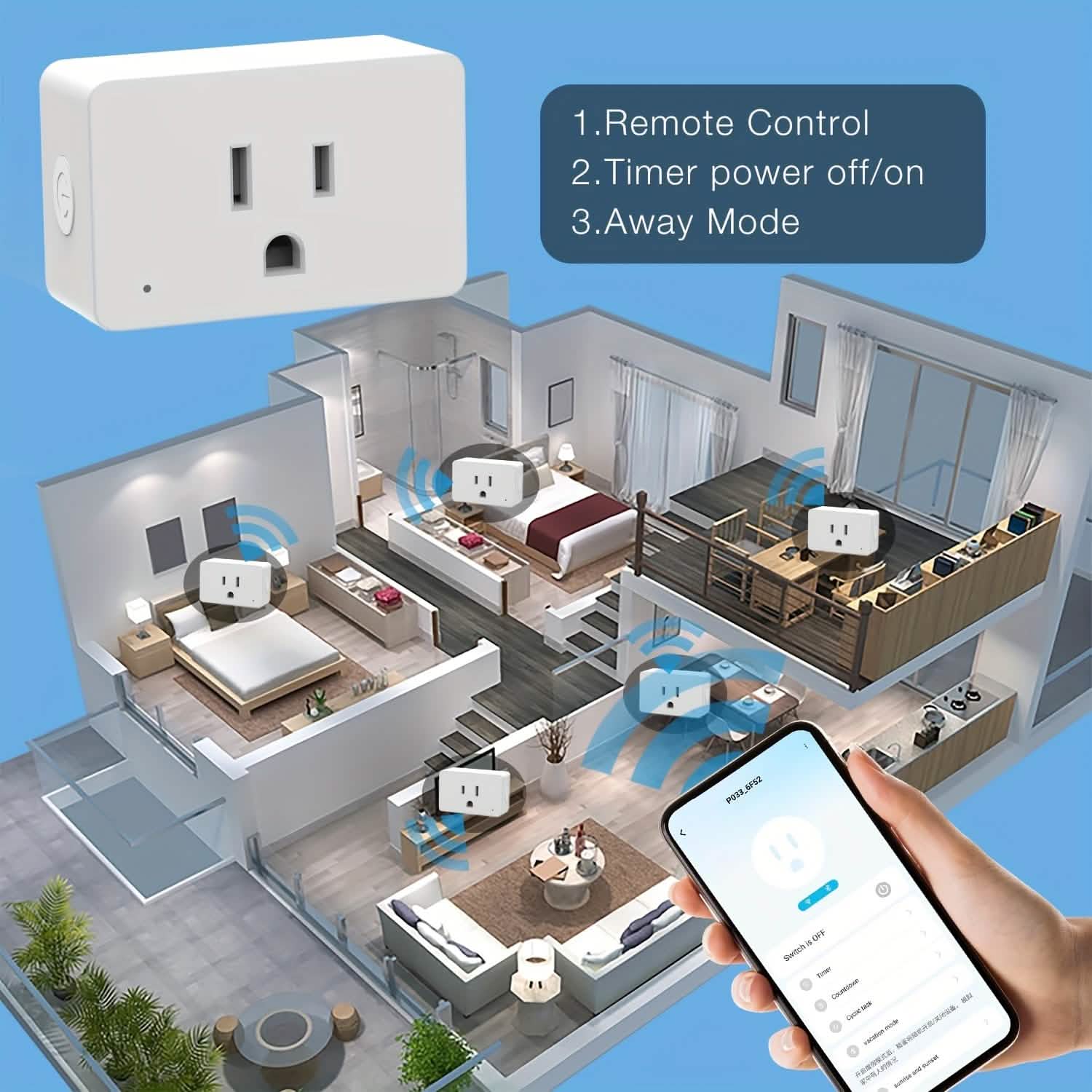 Smart WiFi Plug — 2-Pack, 15A with App & Voice Control