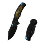 Sharp Blade Titanium Frame Lock Flipper Knife 14C28N Carbon Fiber
