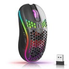 Wireless RGB Mouse with Honeycomb Design — Type-C Rechargeable