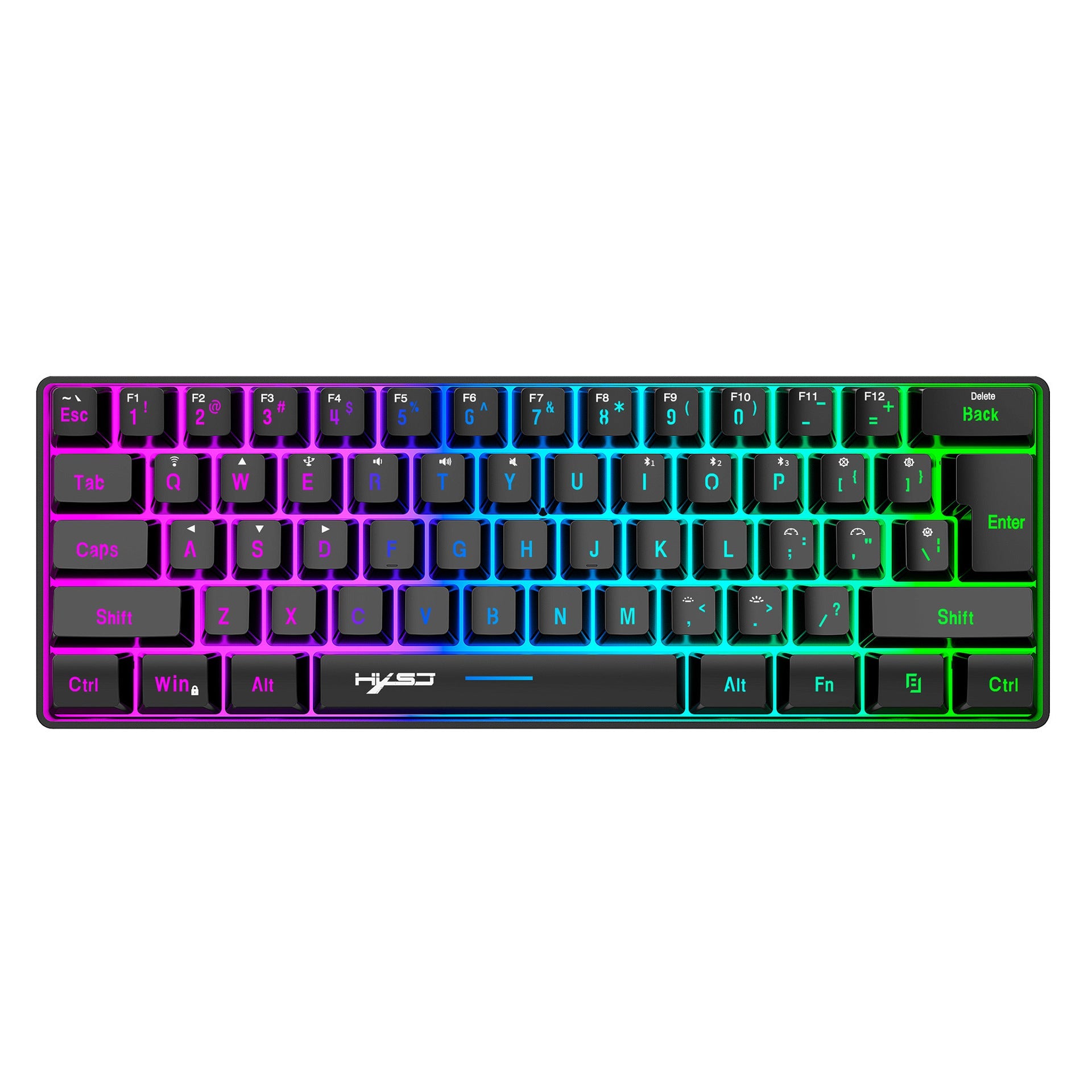 61-Key Bluetooth Wireless Keyboard with RGB Backlight
