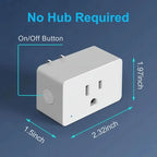Smart WiFi Plug — 2-Pack, 15A with App & Voice Control