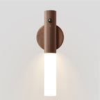 Wood Wireless USB LED Night Light Wall Lamp Rechargeable Sensor Motion Night Light
