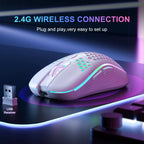 Wireless RGB Mouse with Honeycomb Design — Type-C Rechargeable