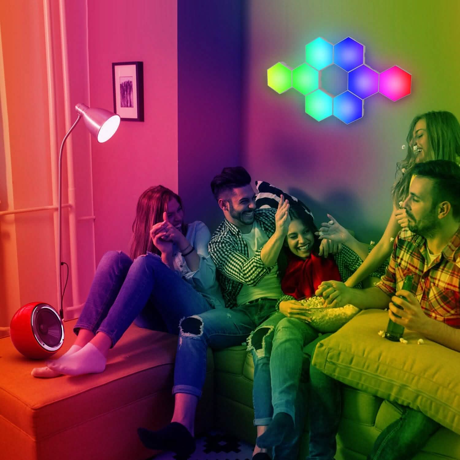 Hexagon LED Wall Panels — 8-Piece RGBW Kit