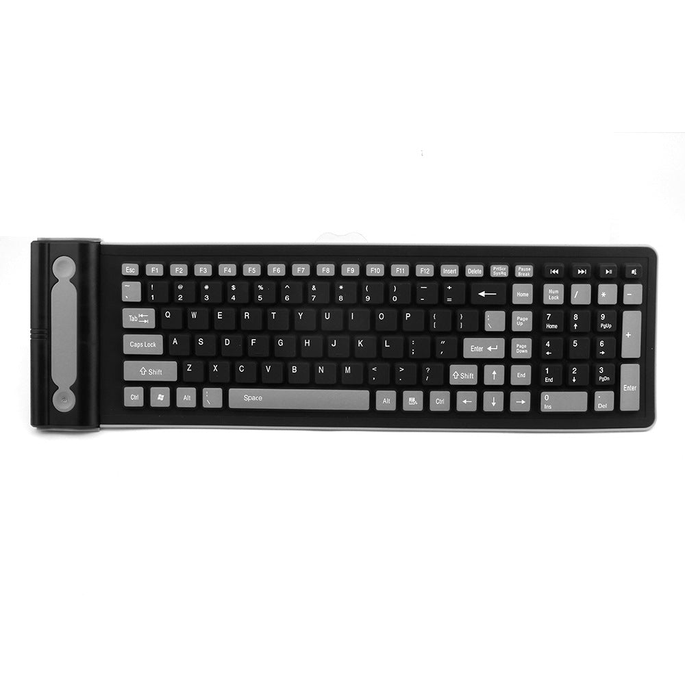 Foldable Wireless Keyboard — Silent, Waterproof Silicone