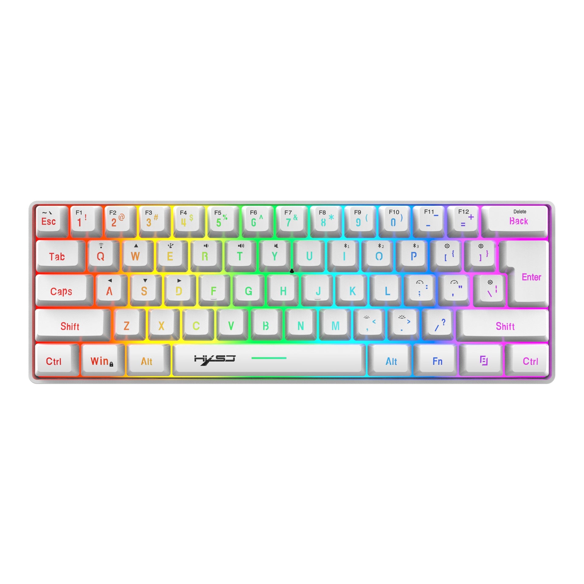 61-Key Bluetooth Wireless Keyboard with RGB Backlight