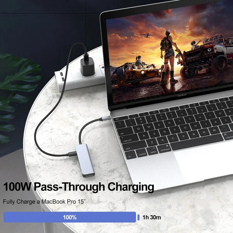 5-in-1 USB-C Hub — 4K HDMI, PD 100W & USB 3.0