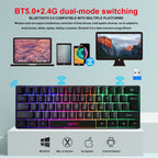 61-Key Bluetooth Wireless Keyboard with RGB Backlight