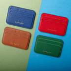 Mag Safe Leather Wallet with RFID - Cobalt