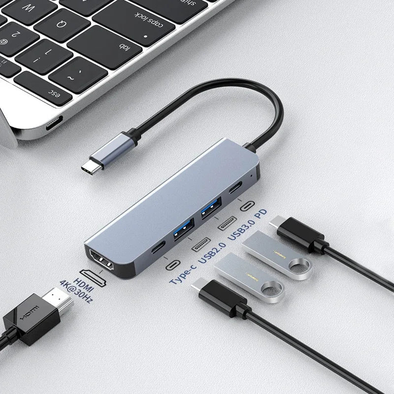 5-in-1 USB-C Hub — 4K HDMI, PD 100W & USB 3.0