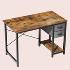 Computer Desk with Fabric Storage Drawers — 40/47"