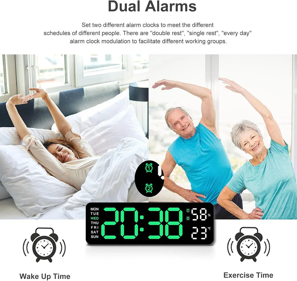 Smart LED Desk Clock with Thermometer & Calendar