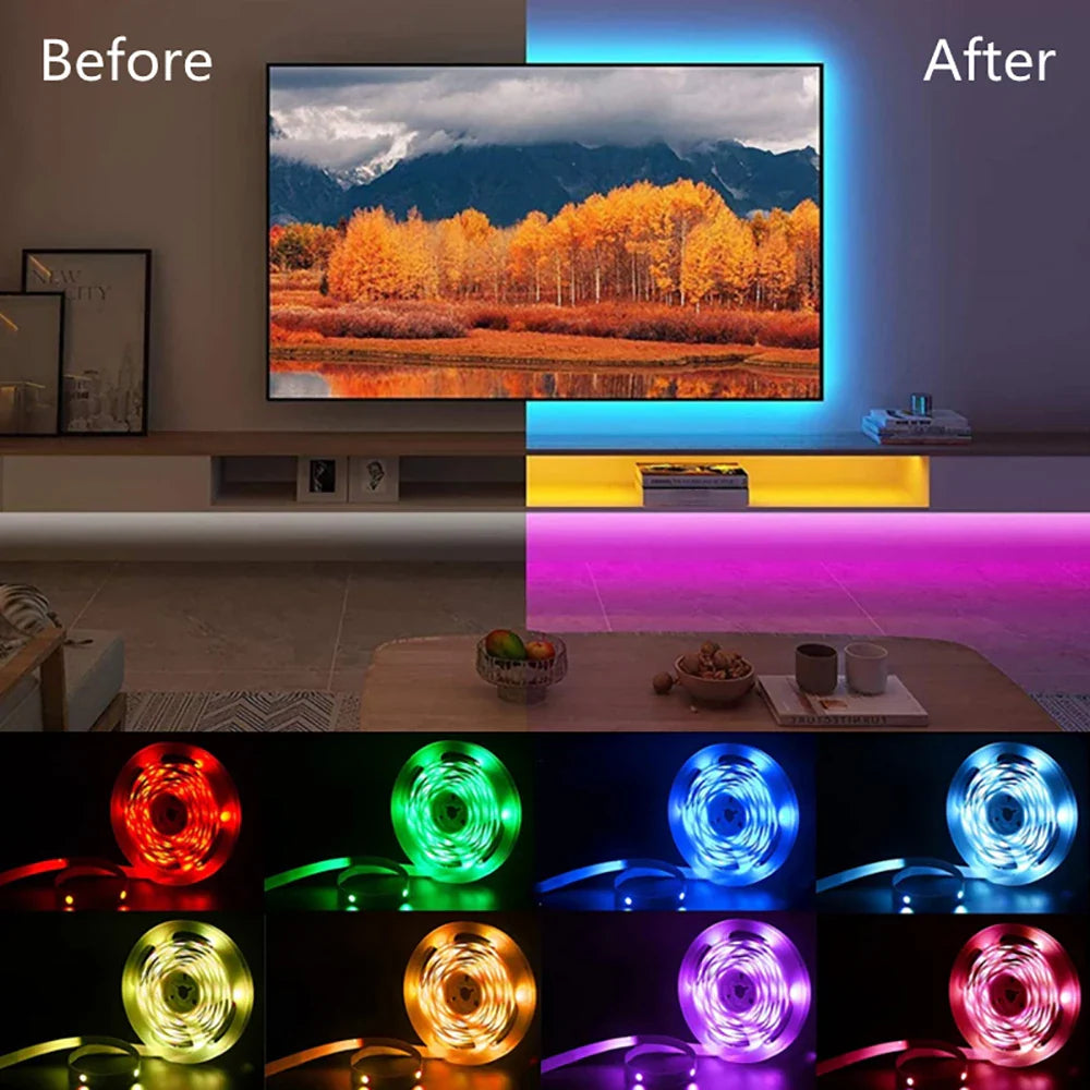 Smart RGB LED Strip Lights — 40M with App & Remote