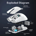 Attack Shark X11 White  Bluetooth Wireless Mouse Three Mode