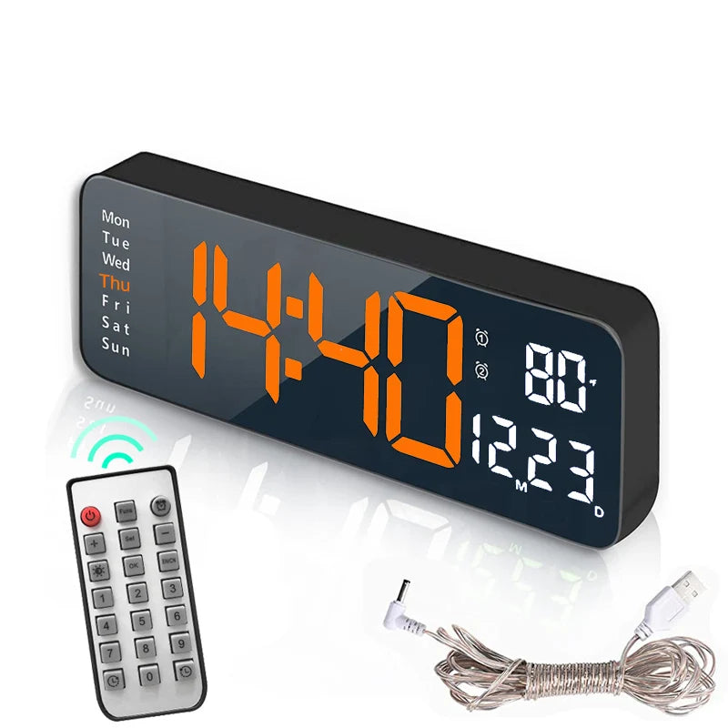 Smart LED Desk Clock with Thermometer & Calendar