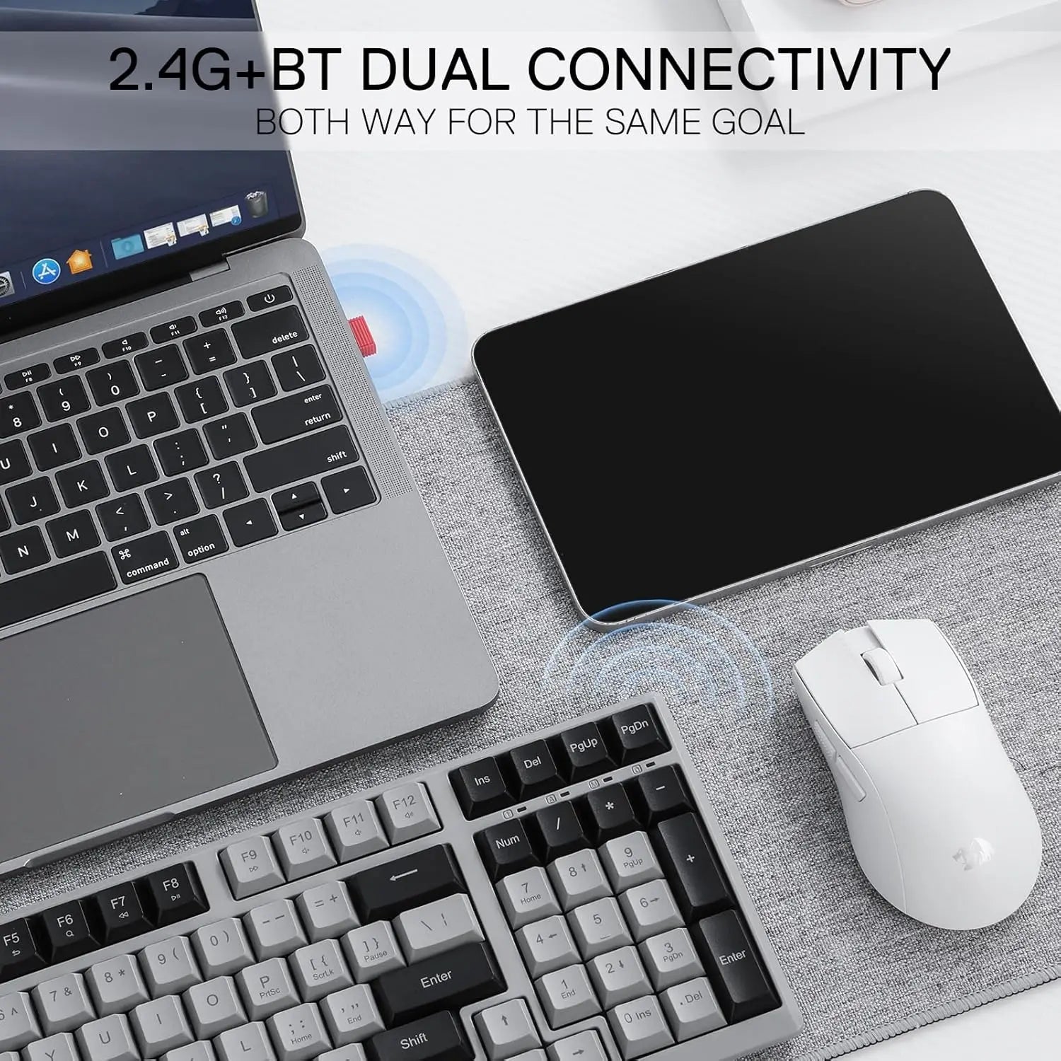 98-Key Slim Wireless Keyboard — Bluetooth & 2.4G