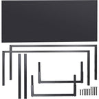 Black Metal Frame Wood Top Modern Home Office Laptop Computer Desk Writing Table