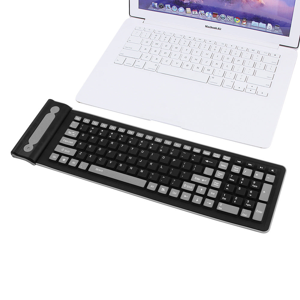 Foldable Wireless Keyboard — Silent, Waterproof Silicone