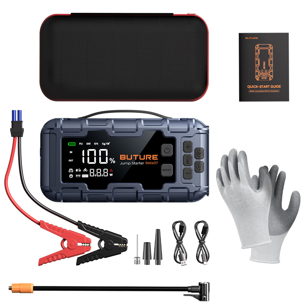 【Top-Rated】Buture Beta07 Car Jump Starter 6000A丨160PSI Smart Inflating, PD45W Fast Charge