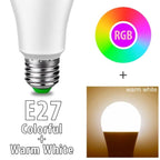 Bluetooth E27 LED Bulb RGB Smart Light Bulbs 15W B22 RGBW RGBWW Lampada Colorful Dimmable Phone APP Control LED Lamp For Home WiFi & Bluetooth 5.0, Compatible w/ Alexa & Google Without Hub, Dimmable, Music Sync, Schedules, Color Changing Light Bulb RGBW