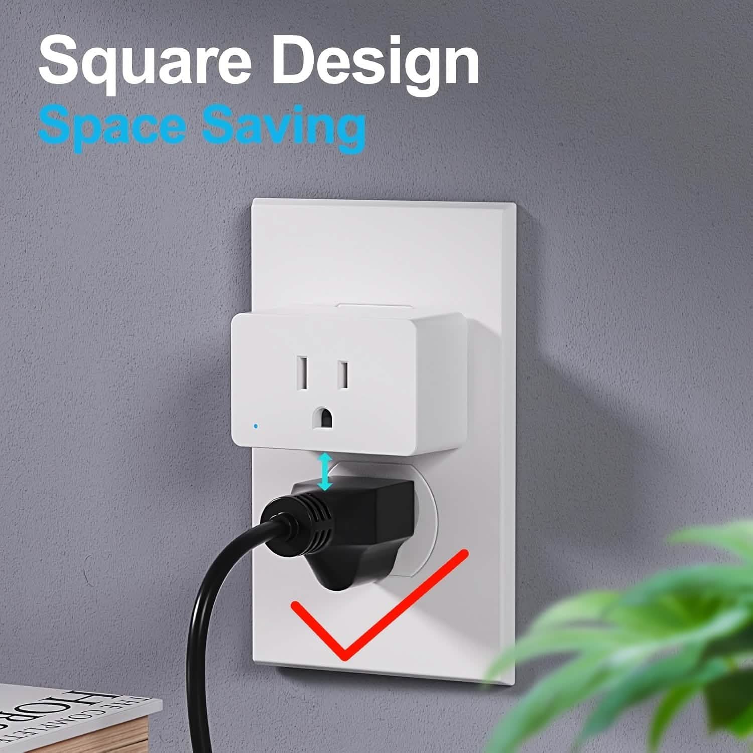 Smart WiFi Plug — 2-Pack, 15A with App & Voice Control
