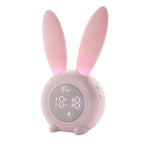 Cute Bunny Ear LED Digital Alarm Clock Electronic Kids Alarm Clock for Kids Children's Alarm Clocks for Girls Boys Bedroom Night Light for Kids Touch Control and Snoozing with USB Sound Control Rabbit Night Lamp Desk Clock Home Decoration