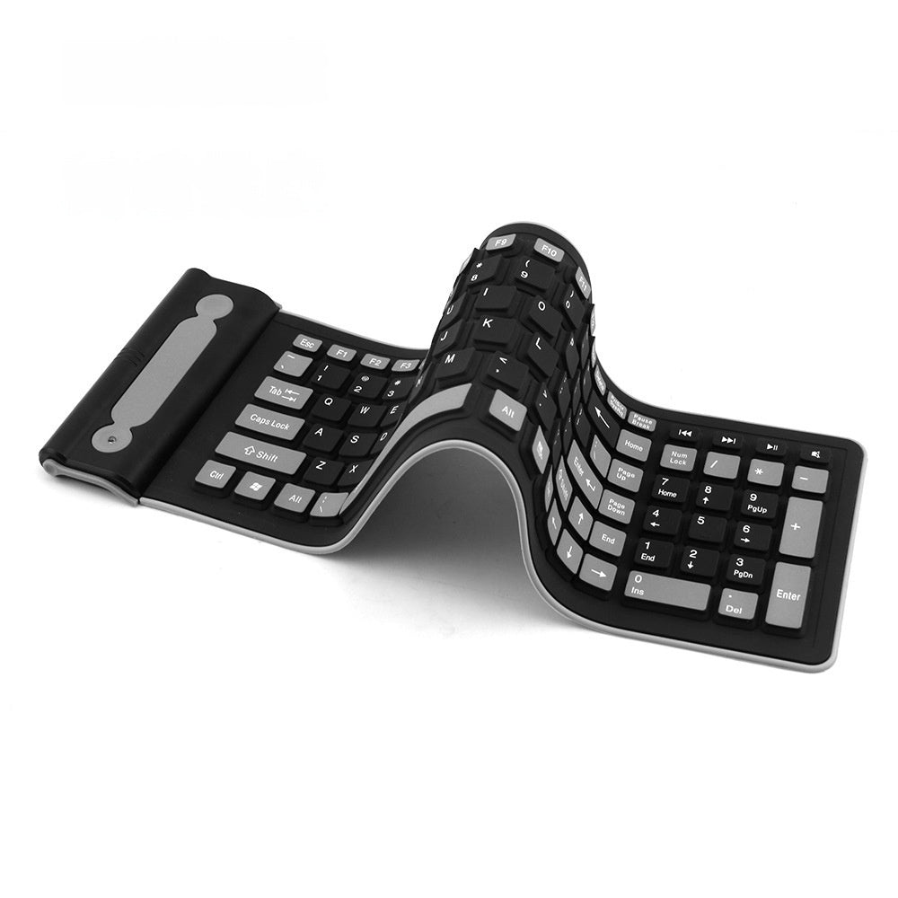 Foldable Wireless Keyboard — Silent, Waterproof Silicone