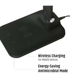 Brilli 15"H LED Desk Lamp (Set of 2) Matte Black Finish with Wireless Charging