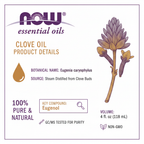 NOW Essential Oils 100% Pure Clove Oil 4 fl oz. (118ml)