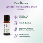 Plant Therapy Lavender Pure Essential Oil KidSafe Calming & Relaxing 1/3 FL OZ (10 mL)