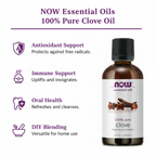 NOW Essential Oils 100% Pure Clove Oil 4 fl oz. (118ml)
