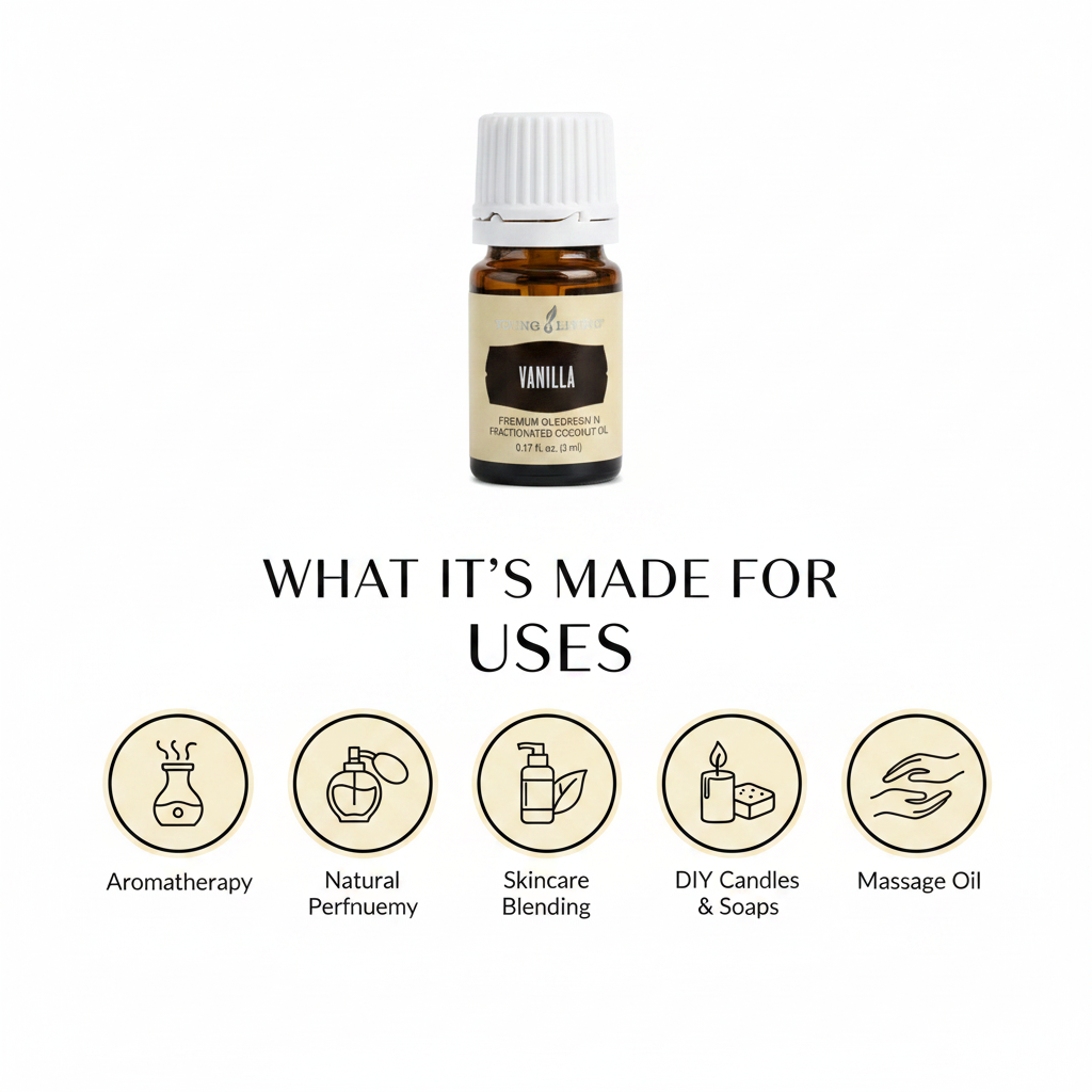 Young Living Vanilla Premium Oleoresin in Fractionated Coconut Oil 5ml (0.17 fl oz) — Seed to Seal Certified