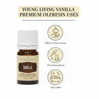 Young Living Vanilla Premium Oleoresin in Fractionated Coconut Oil 5ml (0.17 fl oz) — Seed to Seal Certified