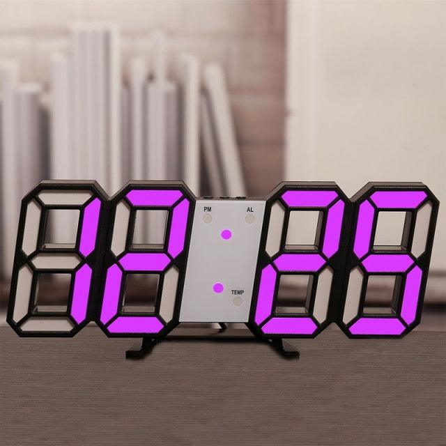 3D LED Digital Wall Clock with Nightlight Display